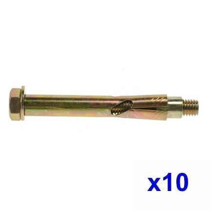 M12 x 110mm JCP 16mm SLB16110 Zinc Yellow Passivated Hexagon Bolt Sleeve Anchor Box 10