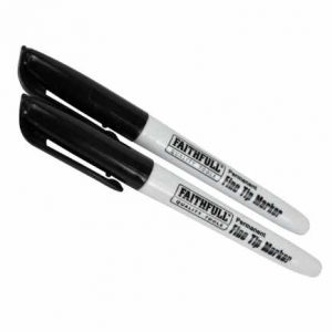 Faithfull FAIFTMBLK2 Fibre Tip Marker Pen Black Pack 2