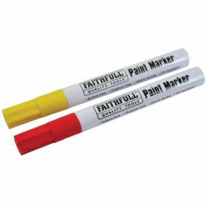 Faithfull FAIPMYELRED Paint Marker Pen Yellow & Red Pack 2