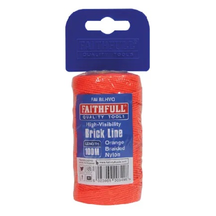 100m (330') Faithfull FAIBLHVO High Visibility Brick Line Orange