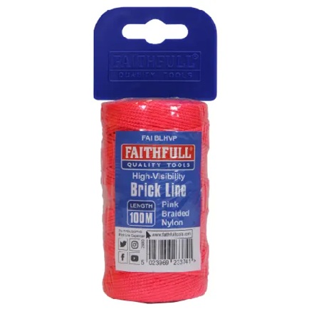 100m (330') Faithfull FAIBLHVP High Visibility Brick Line Pink