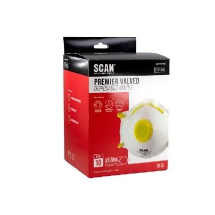 Scan SCAPPEP1MVB FFP1 Premier Valved Moulded Disposable Mask Box 10