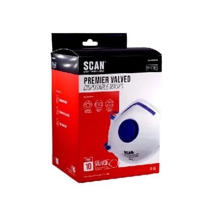 Scan SCAPPEP2MVB FFP2 Premier Valved Moulded Disposable Mask Box 10