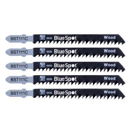 5 Piece Blue Spot Tools 19006 HCS Quick Cut Jigsaw Blades For Wood (8TPI)