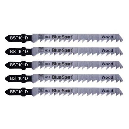 5 Piece Blue Spot Tools 19007 HCS Fast Cut Jigsaw Blades For Wood (6TPI)