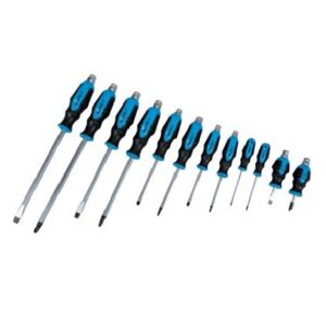 12 Piece Blue Spot Tools 12067 Hex Bolster Screwdriver Set With Storage Case