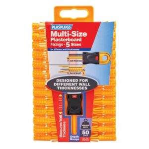 Plasplugs MNF555 Multi Size Plasterboard Fixings Assorted Pack 50