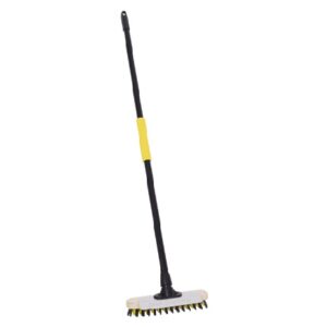 279mm (11") Bulldozer BDZCOP01BY Stiff Dual PET Deck Scrub Wooden Broom With Metal Handle & Scraper