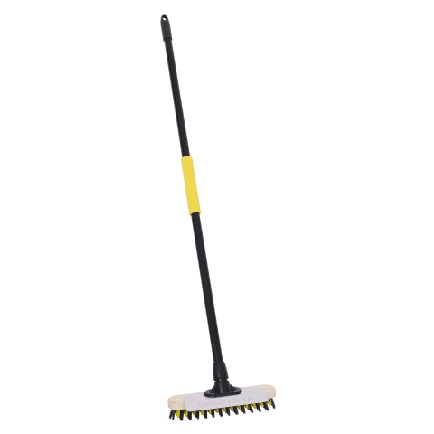279mm (11") Bulldozer BDZCOP01BY Stiff Dual PET Deck Scrub Wooden Broom With Metal Handle & Scraper