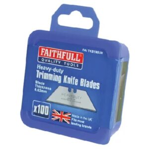 Faithfull FAITKB100UK Heavy Duty SK5 Steel Trimming Knife Blades Pack 100