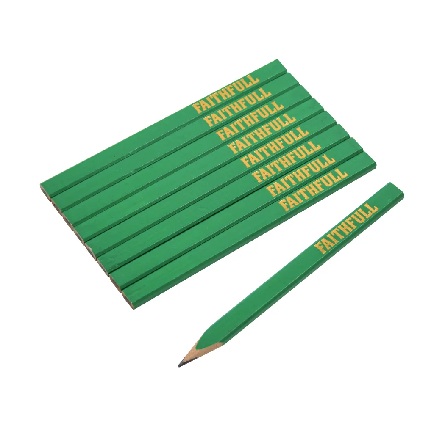 Faithfull FAICPG10FSC Green Carpenters Pencils Hard Pack 10
