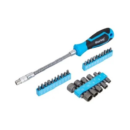 31 Piece Blue Spot Tools 12632 Flexible Screwdriver & Bit Set
