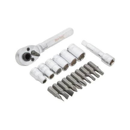 18 Piece Blue Spot Tools 01484 Dual Headed Ratchet Socket & Bit Set